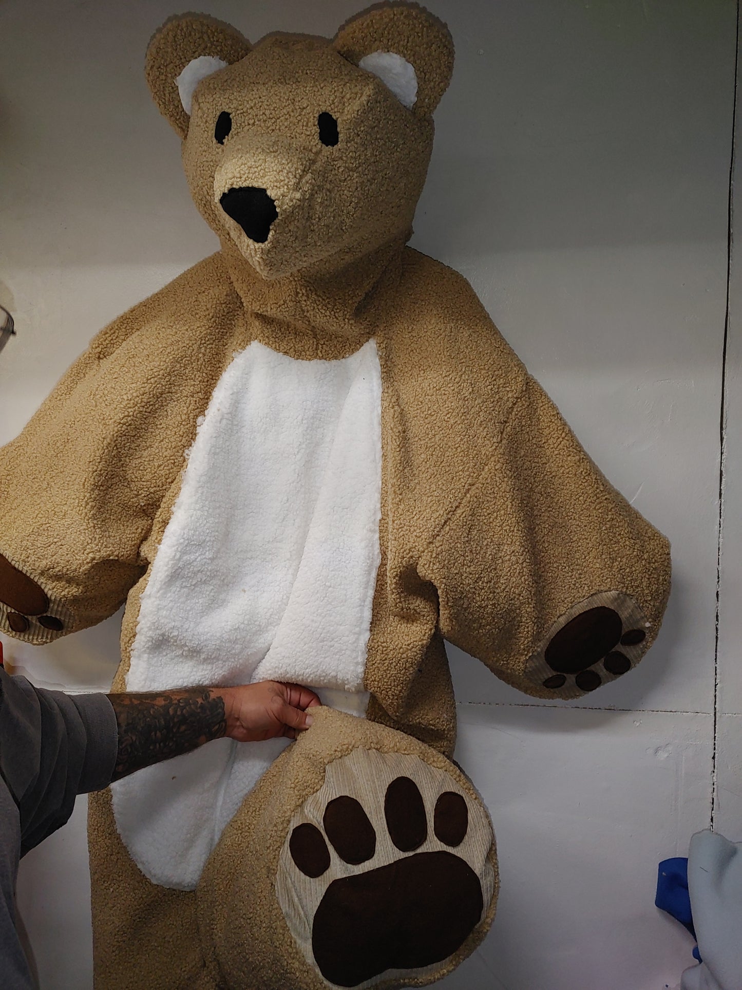 3 Layer Plush Naughty Bear Suit with Locking Zipper