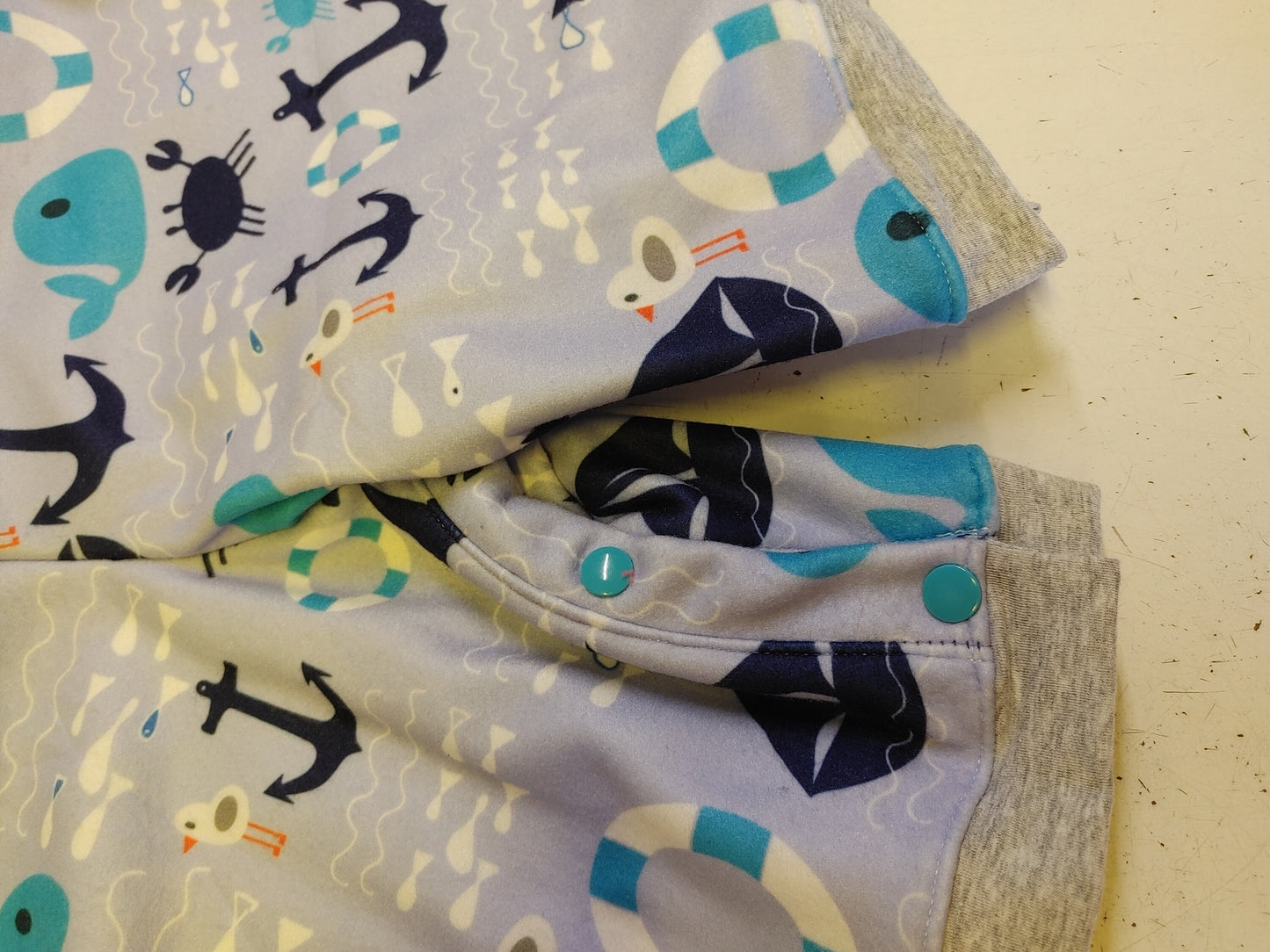 2 Piece Fleece Ship Set, Diaper Shirt and Diaper Shorts Set Custom Sized ABDL Outfit