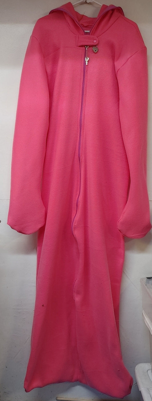 Solid Pink Fleece Double Locking Sleepsack with Hood