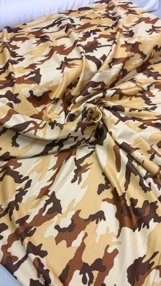 Desert Camo footie with locking zipper in the back