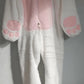 Baby Blue Bunny footie with hood/ears/tail