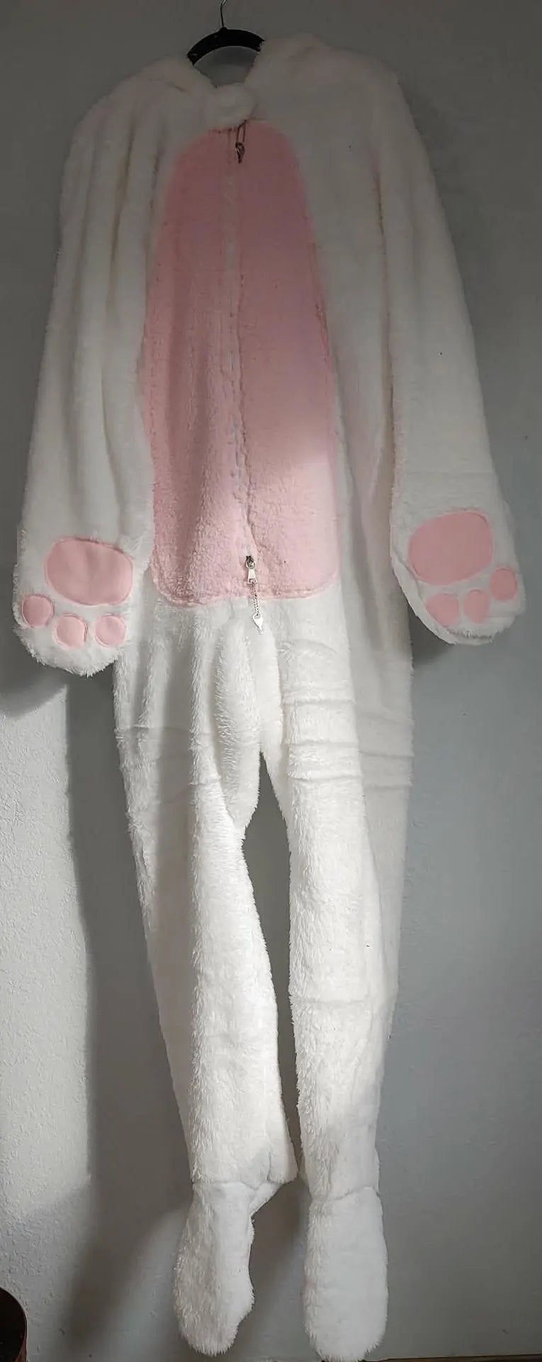 Baby Blue Bunny footie with hood/ears/tail