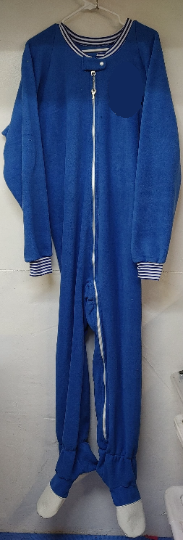 Conway Vintage Look Dark Blue Fleece Footie Featuring non-Locking Zipper, Vinyl Toe Caps, and More